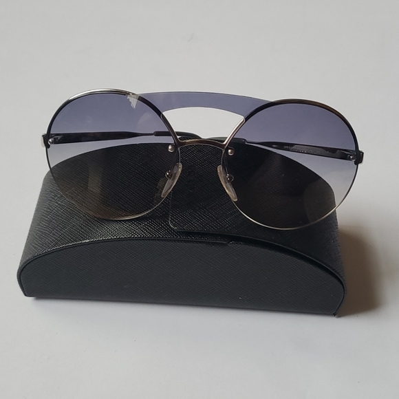 Prada Round Sunglasses in Gray/Silver - Picture 5 of 14
